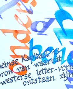 kalligrafie met EviArt letters schrijven met plat penseel