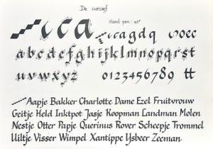 kalligrafie met EviArt lettertype cursief schrift