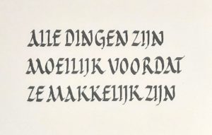 kalligrafie met EviArt lettertype rustica tekst