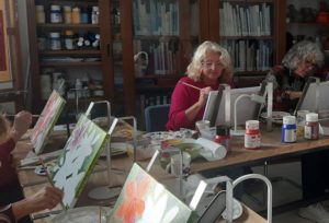 workshop vriendinnen bloemen schilderen