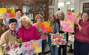 vriendinnenuitje bloemen schilderen