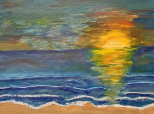 workshop vriendinnen ondergaande zon, atelier eviart